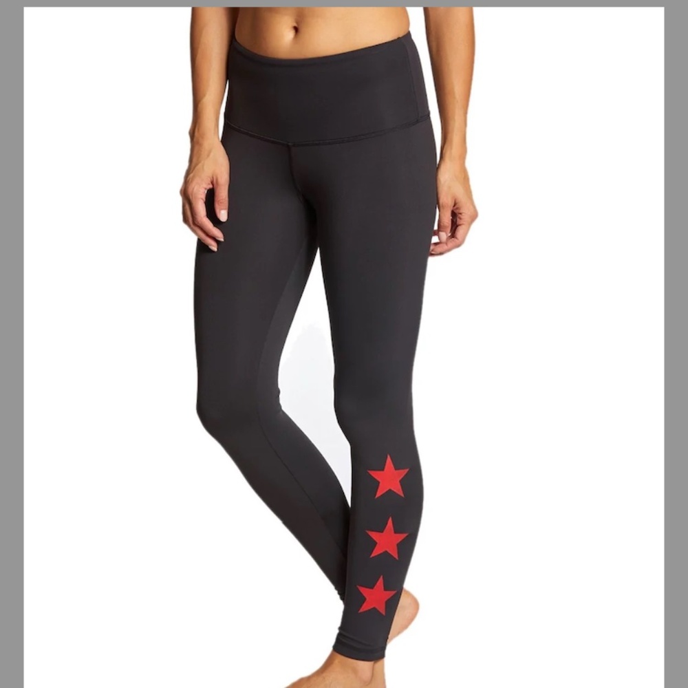Revolve Strut-This Teagan Black High Waist Leggings Red Stars
